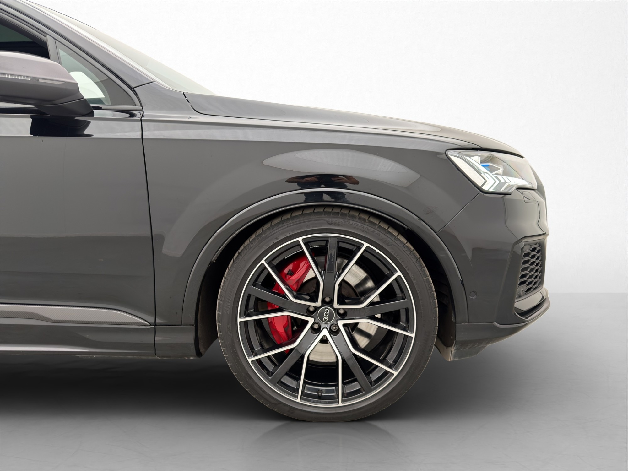 Audi SQ7 wheel and brake caliper detail