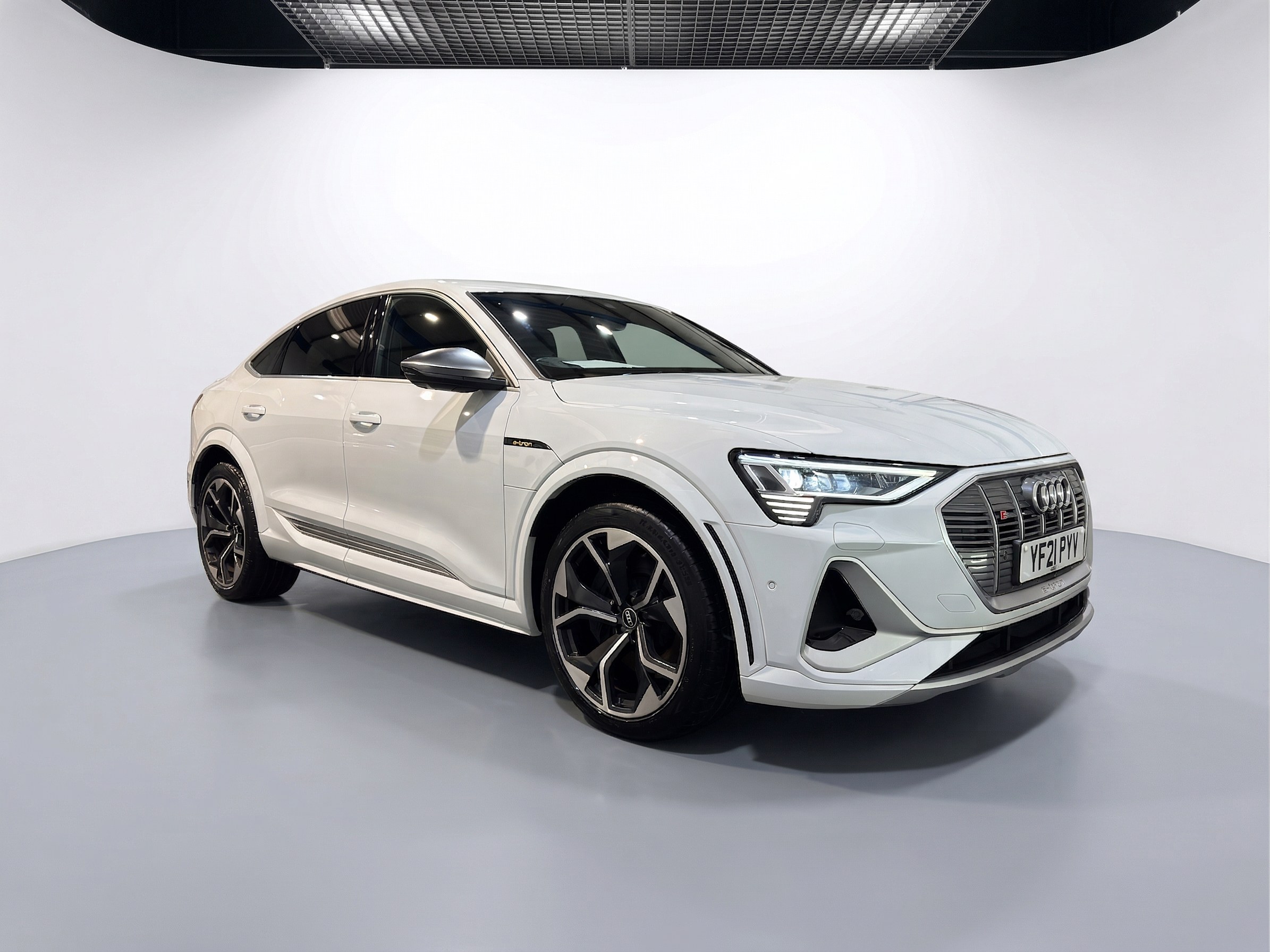 Same Audi e-tron Sportback transformed into a pristine autofox studio render