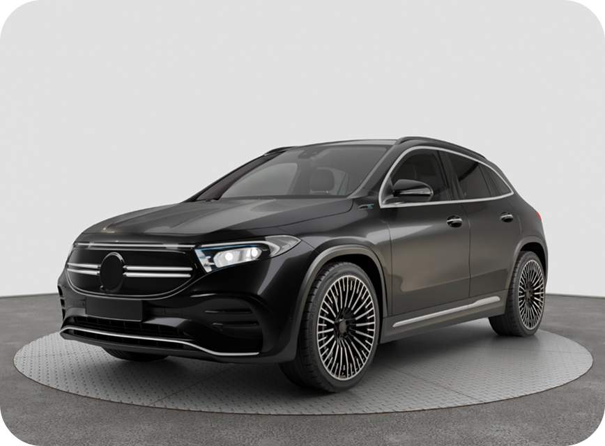 Studio Setup — Dark disc preview with a vehicle placed into the scene