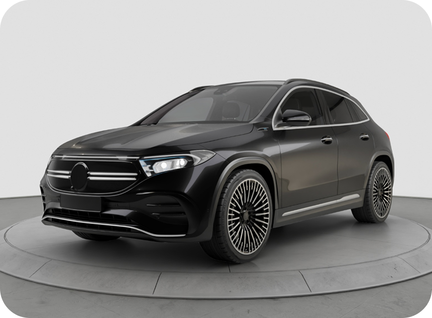 Studio Setup — White gradient preview with a vehicle placed into the scene